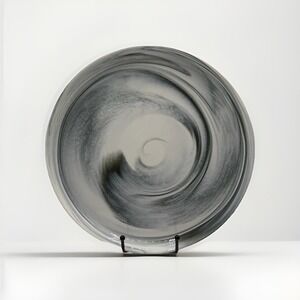 Artisanal Kitchen Supply Marble Black Coupe Dinner Plate 10.75" Stoneware